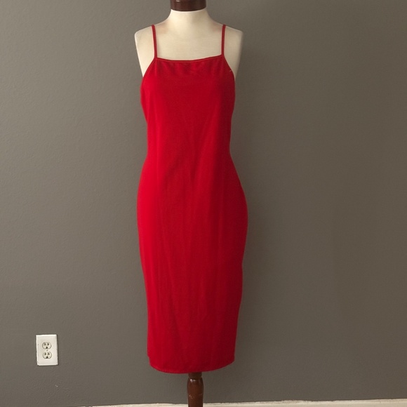Pretty Little Thing Midi Red Dress Plus Sz 16 NWT Sexy Cocktail Christmas - Picture 8 of 8